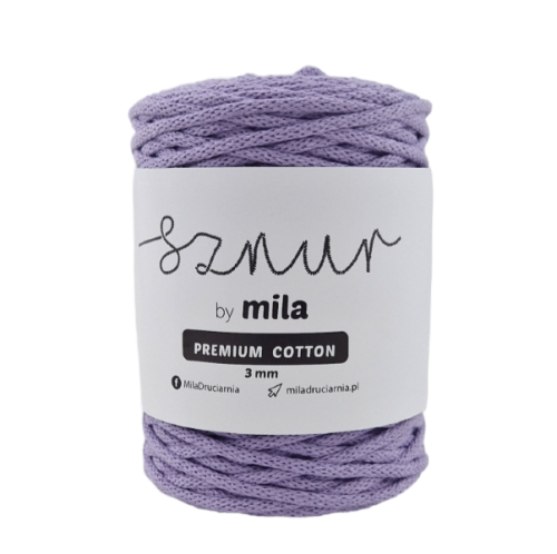 Sznurek 3 mm PREMIUM COTTON, 100m PC68 lawenda
