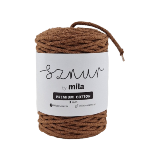 Sznurek 3 mm PREMIUM COTTON, 100m PC18 cynamon