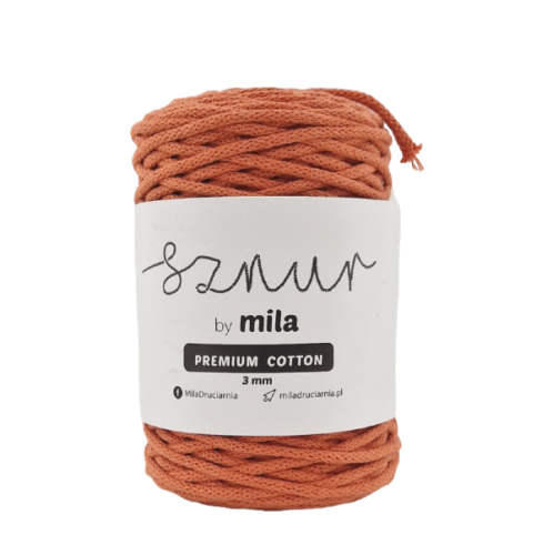 Sznurek 3 mm PREMIUM COTTON, 100m PC38 dynia