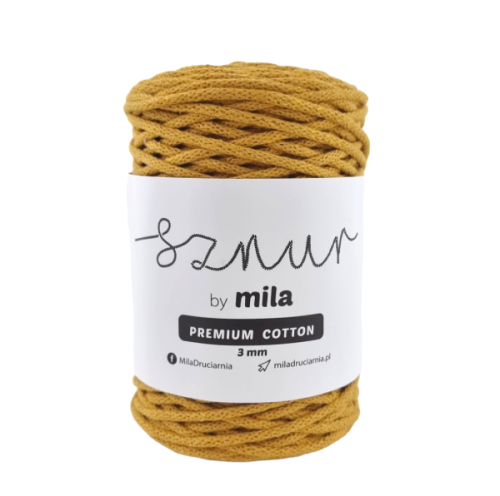 Sznurek 3 mm PREMIUM COTTON, 100m PC39 ochra