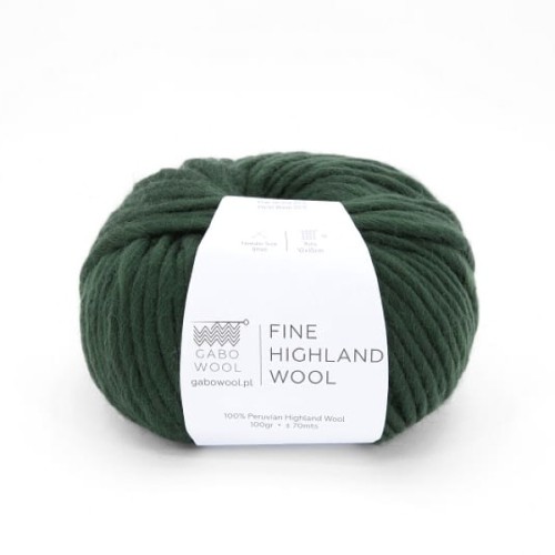 Włóczka GABO WOOL Fine Highland Wool 2172 leśna zieleń, wełna peruwiańska, niedoprzęd, czesanka