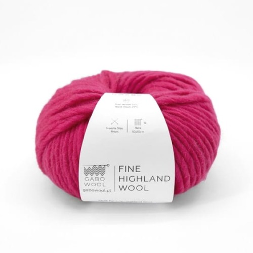 Włóczka GABO WOOL Fine Highland Wool 2230 magenta, wełna peruwiańska, niedoprzęd, czesanka