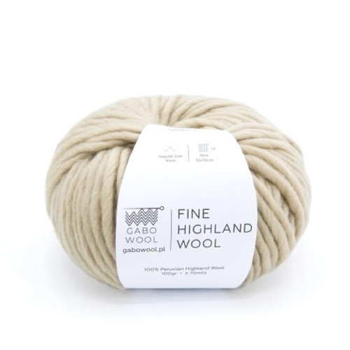 Włóczka GABO WOOL Fine Highland Wool 2402 piasek, wełna peruwiańska, niedoprzęd, czesanka
