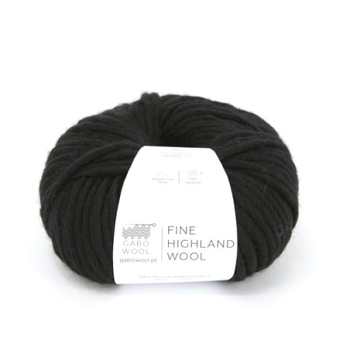 Włóczka GABO WOOL Fine Highland Wool 500 czarny