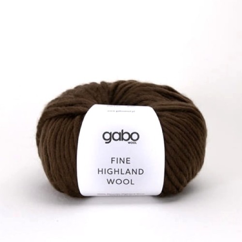 Włóczka GABO WOOL Fine Highland Wool 2351 wenge, wełna peruwiańska, niedoprzęd, czesanka
