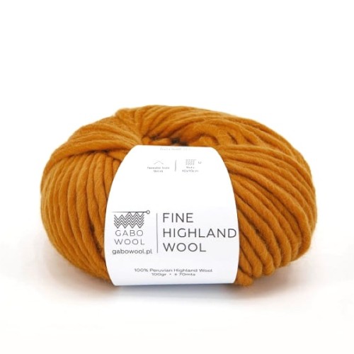 Włóczka GABO WOOL Fine Highland Wool AM1180 kurkuma