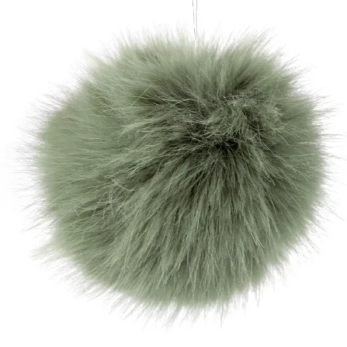 pompon do czapek z gumką zielony 11 cm