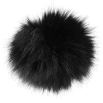 Pompon z gumką, śr. 11 cm, 06 czarny