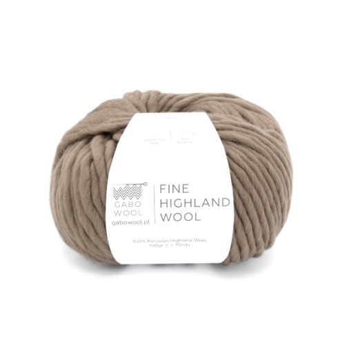 Włóczka GABO WOOL Fine Highland Wool 2140 ciemny beż, wełna peruwiańska, niedoprzęd, czesanka