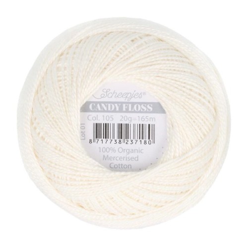 Kordonek Candy Floss 20g, 105 złamana biel