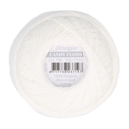 Kordonek Candy Floss 20g, 106 śnieżna biel