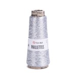 Nić metalizowana Yarn Art Paillettes z cekinami 8001 srebrny