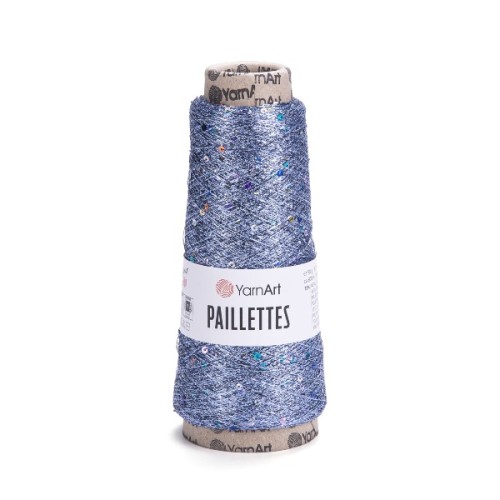 Nić metalizowana Yarn Art Paillettes z cekinami 8003 błękitny