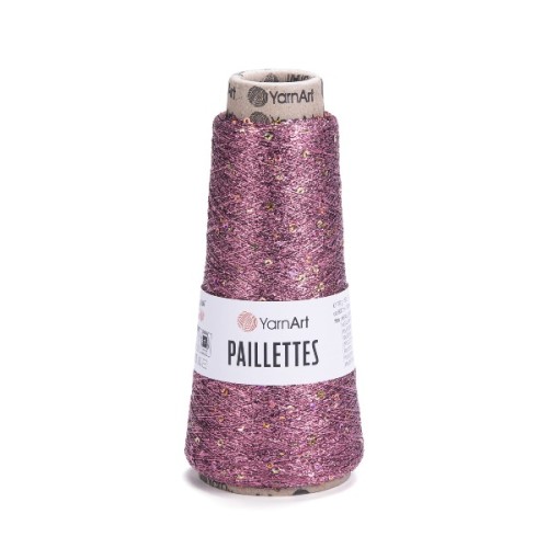 Nić metalizowana Yarn Art Paillettes z cekinami 8004 różowy