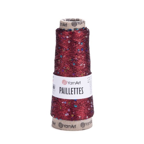 Nić metalizowana Yarn Art Paillettes z cekinami 8006 czerwony