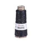 Nić metalizowana Yarn Art Paillettes z cekinami 8010 czarny