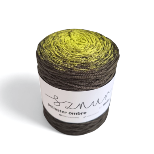 sznurek poliestrowy 3 mm ombre khaki limonka