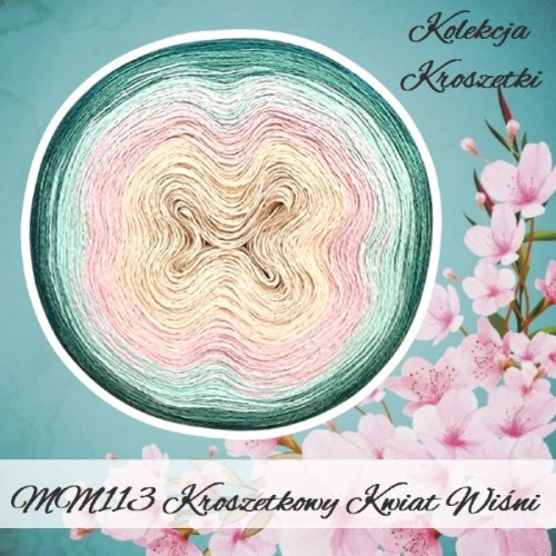 OMBRE Merino MM113 Kroszetkowy Kwiat Wiśni