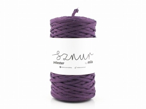 Sznurek poliestrowy  by Mila 5mm płaski, 100m, 64 ciemny wrzos