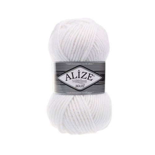 Włóczka Alize Superlana MAXI 55 biały