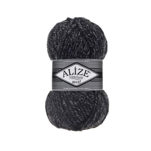 Włóczka Alize Superlana MAXI 800 czarny melanż