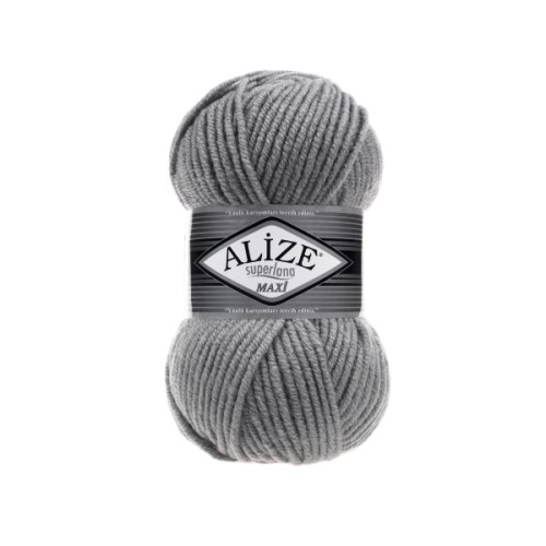 Włóczka Alize Superlana MAXI 87 ciemny szary