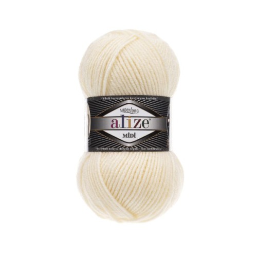 Włóczka Alize Superlana MIDI 01 kremowy