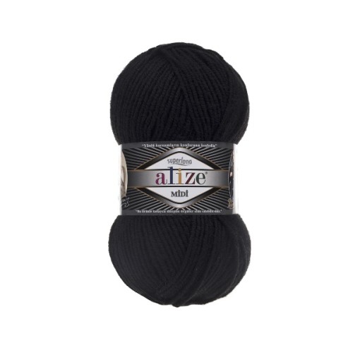 Włóczka Alize Superlana MIDI 60 czarny