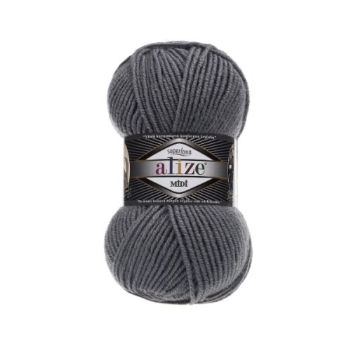 Włóczka Alize Superlana MIDI 87 ciemny szary