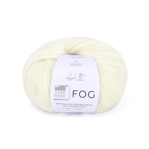 Włóczka GABO WOOL Fog 100 naturalna biel