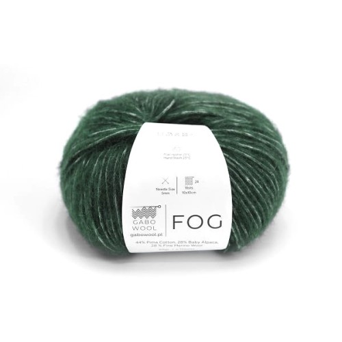 Włóczka GABO WOOL Fog 6172 leśna zieleń, tunelowa, tunel, dmuchana, lekka, merynos, prima, alpaka, alpaca