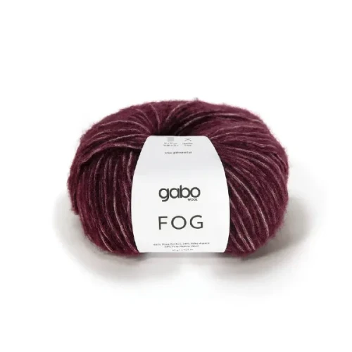 Włóczka GABO WOOL Fog 6910 burgund, tunelowa, tunel, dmuchana, lekka, merynos, prima, alpaka, alpaca