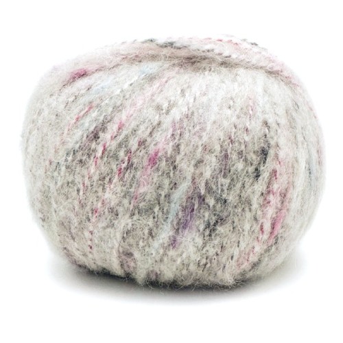 Włóczka Mondial Kelly 948 jasny szary Bawełna organiczna, Baby alpaka, wełna merino vergin, mikrofibra, na swetry, czapka, szalik, brushed, nopki, z nopkami, braszt, sweter, swetr
