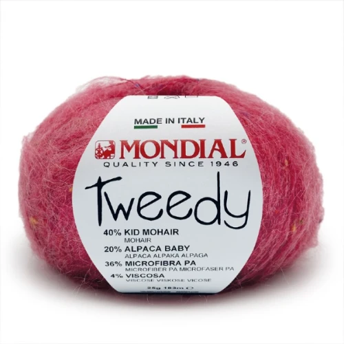 Włóczka Mondial Tweedy 703 fuksja