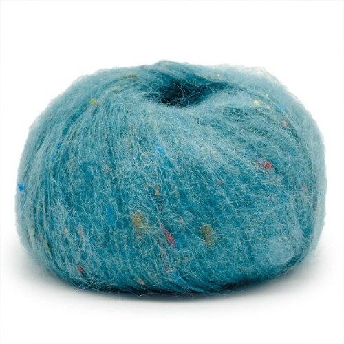 Włóczka Mondial Tweedy 707 morski tweed, alpaka, włóczka z alpaką, alpaca, kid moher, baby alpaka, mikrofibra PA, wiskoza, nopki, z nopkami, chmurka, tweedowa, mgiełka, brushed, kardigan, sweter, szal, chusta