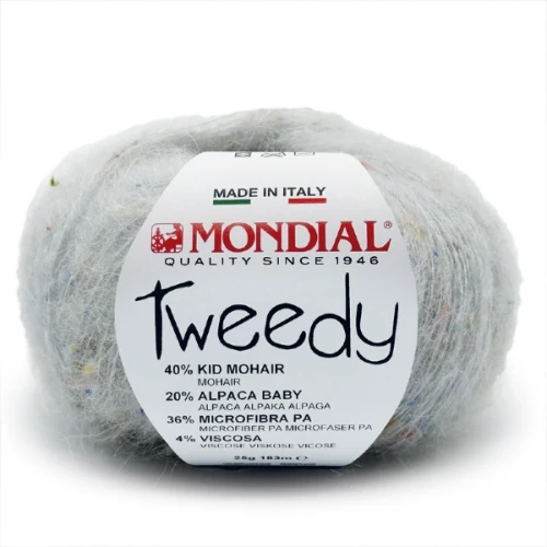 Włóczka Mondial Tweedy 710 szary