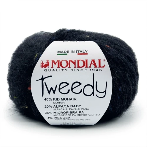 Włóczka Mondial Tweedy 711 czarny