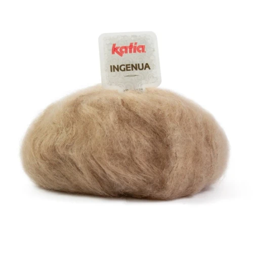 Włóczka Katia Ingenua 73 camel moher, mohair, moherowa, z moherem, z merynosem, sweter, jesień, zima, chusty, puszysta, z włoskiem, długowłosa