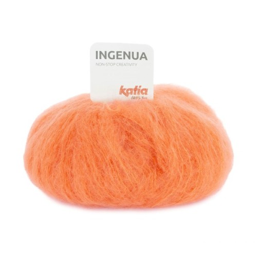 Włóczka Katia Ingenua 86 pomarańczowy moher, mohair, moherowa, z moherem, z merynosem, sweter, jesień, zima, chusty, puszysta, z włoskiem, długowłosa