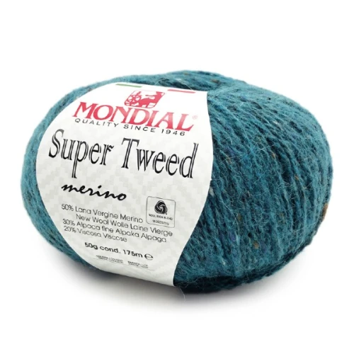 Włóczka Mondial Super Tweed 415 ciemny turkus