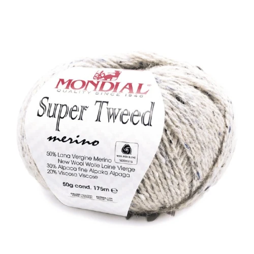 Włóczka Mondial Super Tweed 418 perłowy
