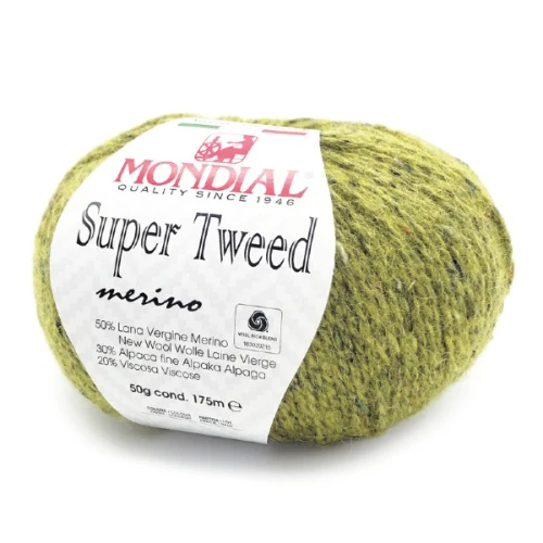Włóczka Mondial Super Tweed 427 awokado