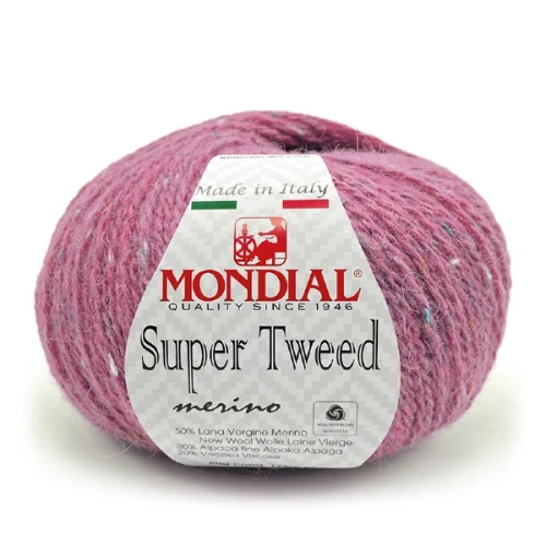 Włóczka Mondial Super Tweed 436 peonia