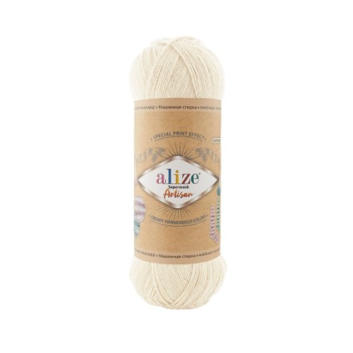 Włóczka Alize Artisan Superwash 01 kremowy