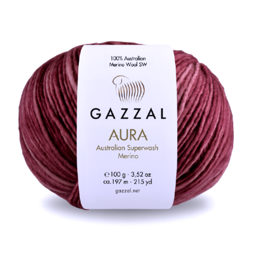 Włóczka Gazzal Aura 174 burgund