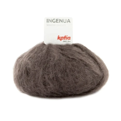 Włóczka Katia Ingenua 81 ciemny brąz moher, mohair, moherowa, z moherem, z merynosem, sweter, jesień, zima, chusty, puszysta, z włoskiem, długowłosa