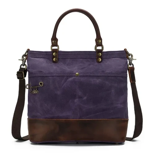 Torba projektowa Della Q Canvas tote 34x30x18cm fioletowa