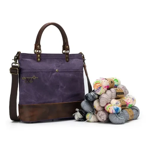 Torba projektowa Della Q Canvas tote 34x30x18cm fioletowa