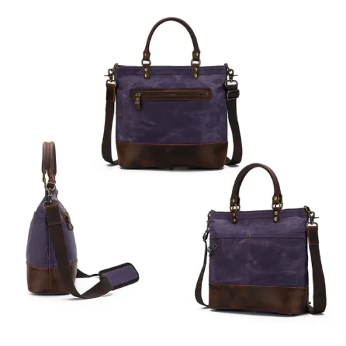 Torba projektowa Della Q Canvas tote 34x30x18cm fioletowa