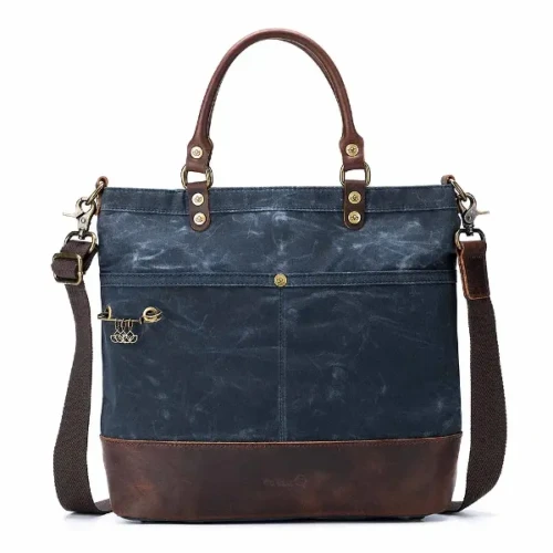 Torba projektowa Della Q Canvas tote 34x30x18cm niebieska